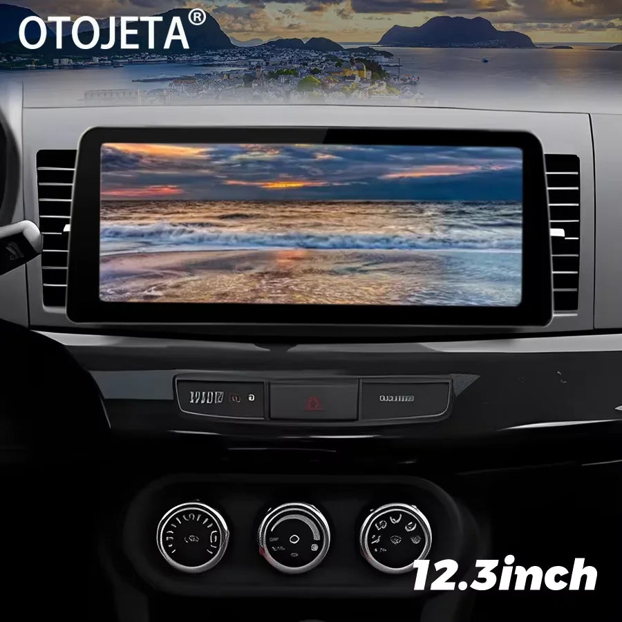 12.3inch Android 14 Screen For Mitsubishi Lancer 2007 - 2017 Car Radio Multimedia Video Pl