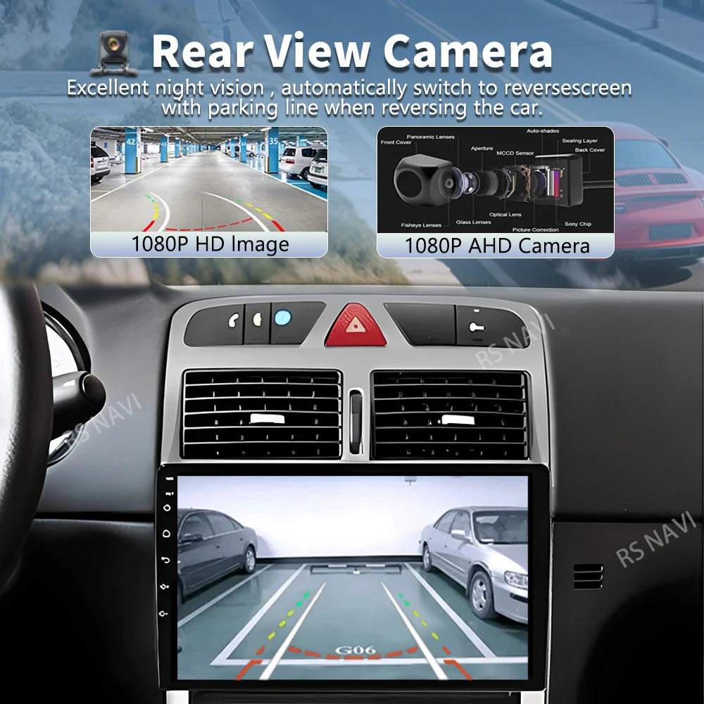 Android 16 For Peugeot 307 307CC 307SW 2002-2013 2K QLED Android Car Radio Multimedia Vide