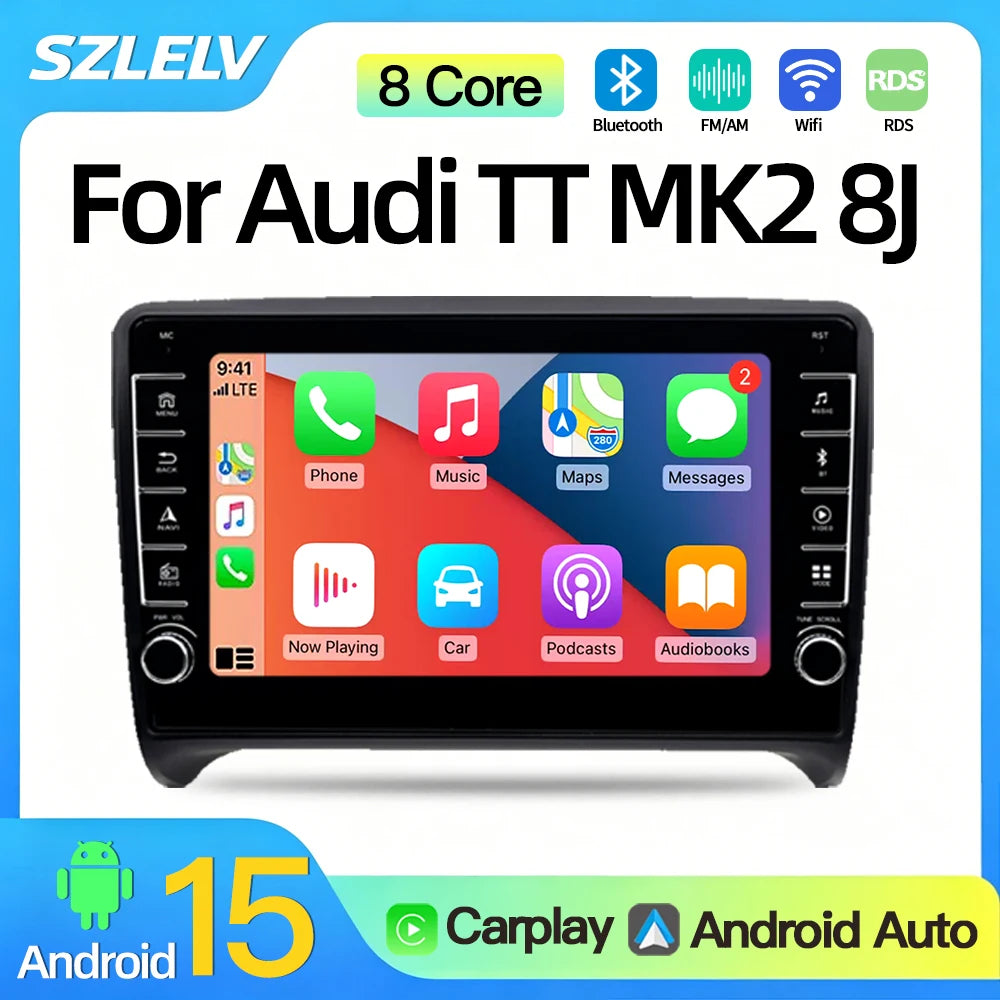SZLELV For Audi TT MK2 8J 2006-2014 Car Multimedia Player Auto Autoradio Carplay Android 1