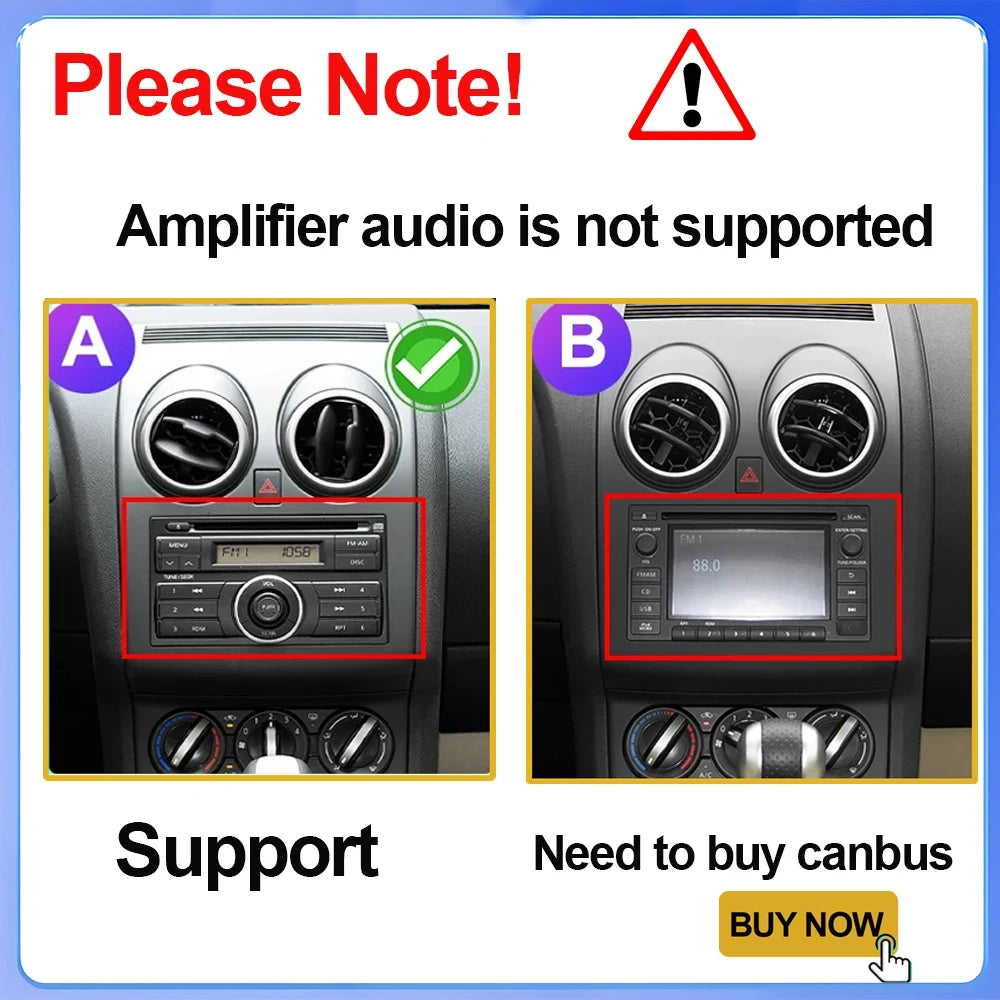 Android 16 Car Radio For Nissan Qashqai 1 J10 2006 - 2013 Auto Radio Stereo Multimedia Pla | AUTOKITSHOP