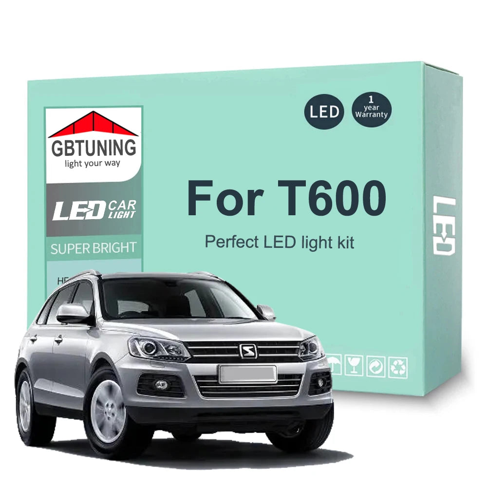9-Piece LED Interior Light Kit for Zotye T600 2014-2020 - Canbus Dome Map Door Trunk Bulbs | AUTOKITSHOP