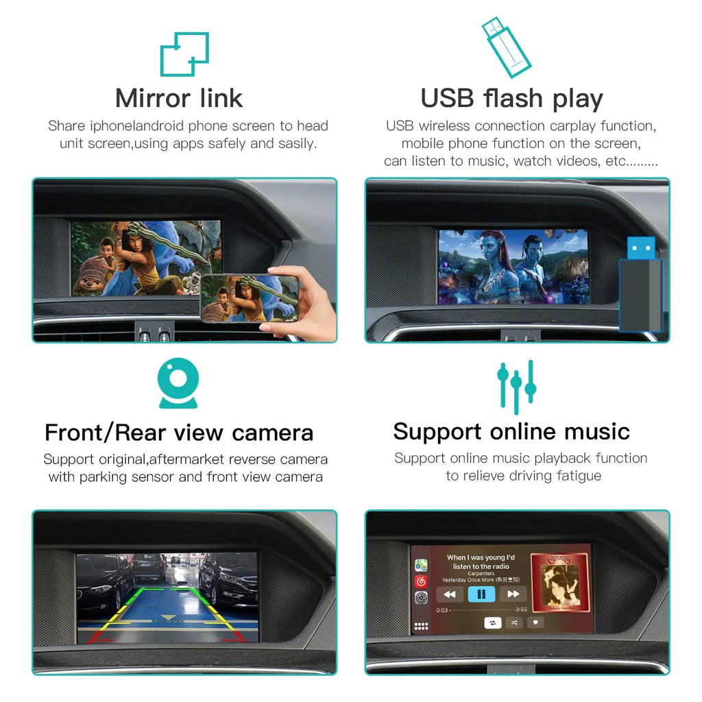 Wireless CarPlay Android Auto Fits For Mercedes Benz A B C E S CLA CLS GLA GLK SLK ML NTG4