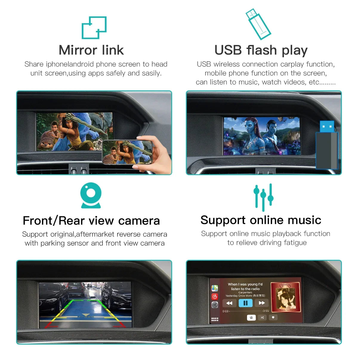 Wireless CarPlay Android Auto Fits For Mercedes Benz A B C E S CLA CLS GLA GLK SLK ML NTG4