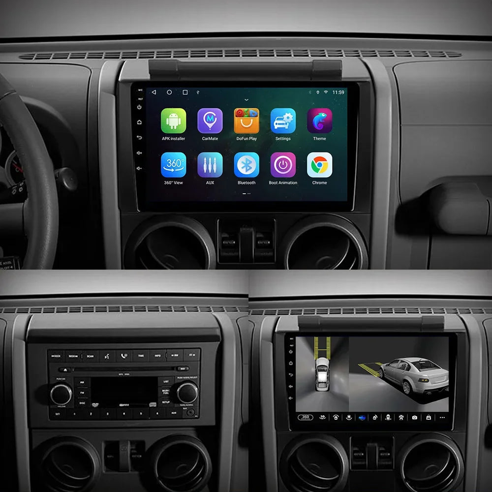 8Core 8G+128G Android 12 QLED 1280*720P Car Multimedia For Jeep Wrangler Unlimited 3 JK 20