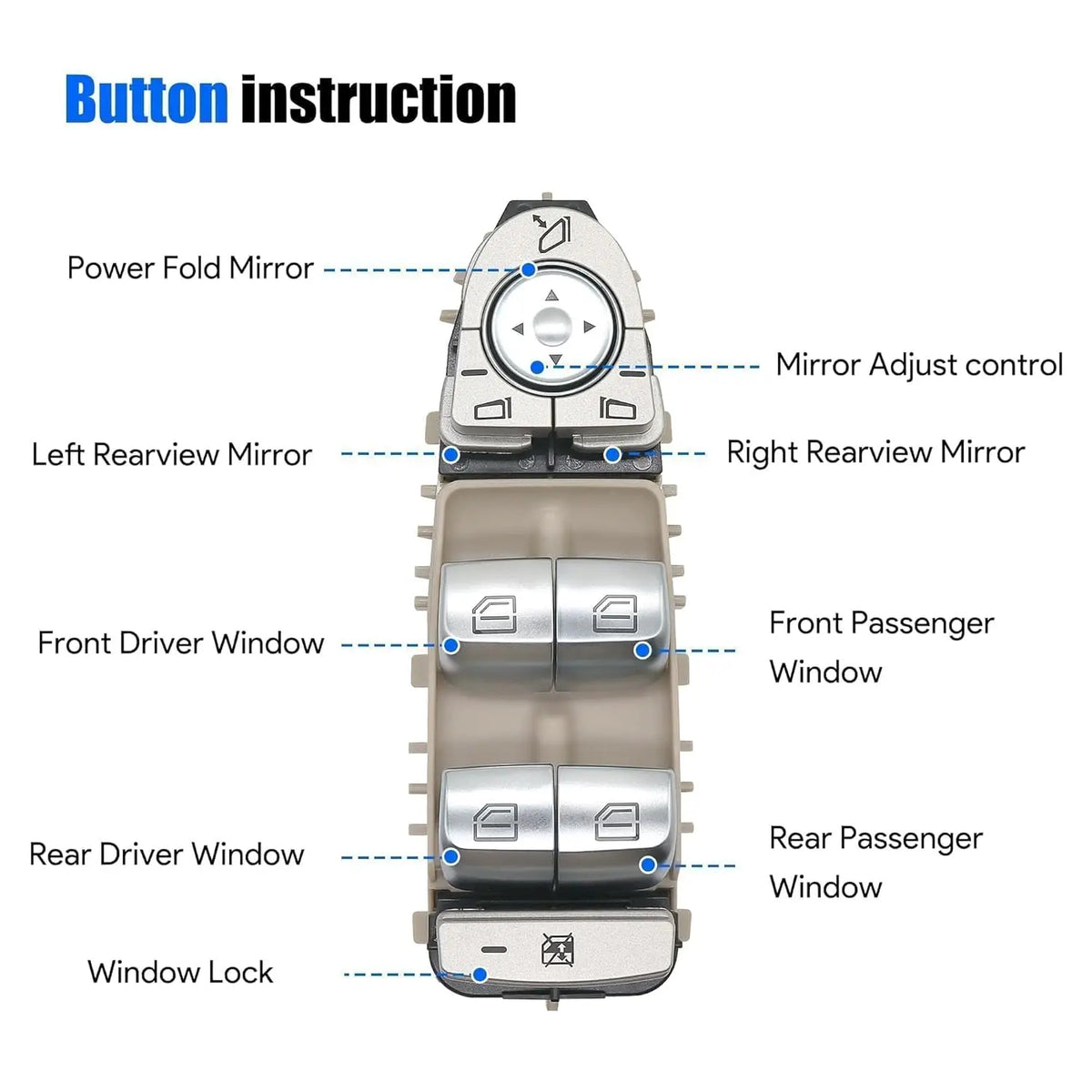 W205 Window Switch For Mercedes Benz GLC W253 W213 W222 C EClass Peel-proof Elec for Mercedes W222 W205 W213 - Automotiv