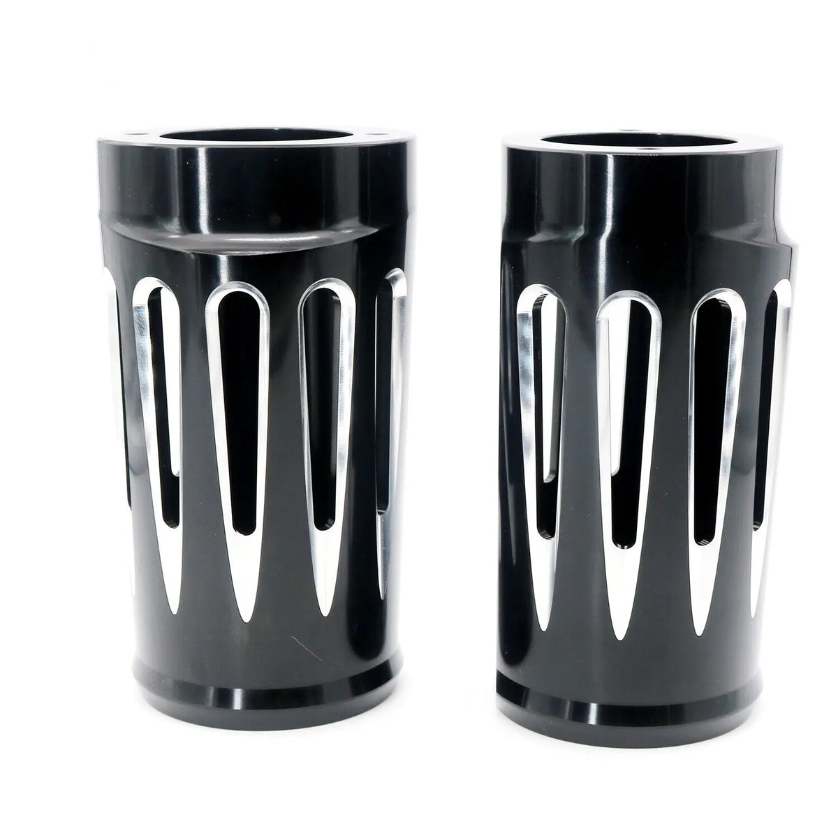 Motorcycle Black CNC Aluminum Cut Fork Boot Slider Cover For Harley Touring Electra Street Road  - Automotive LED Light
