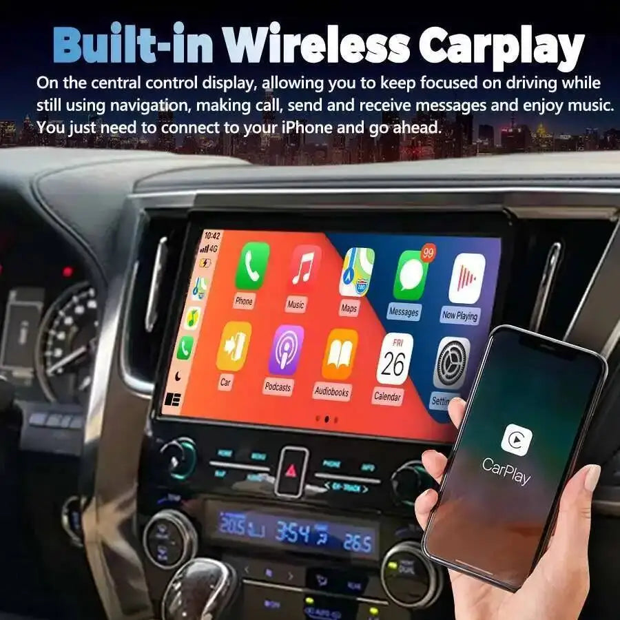 Multimedia Video Player Radio Carplay For Toyota Alphard 30 Vellfire 2015-2019 Car GPS Hea