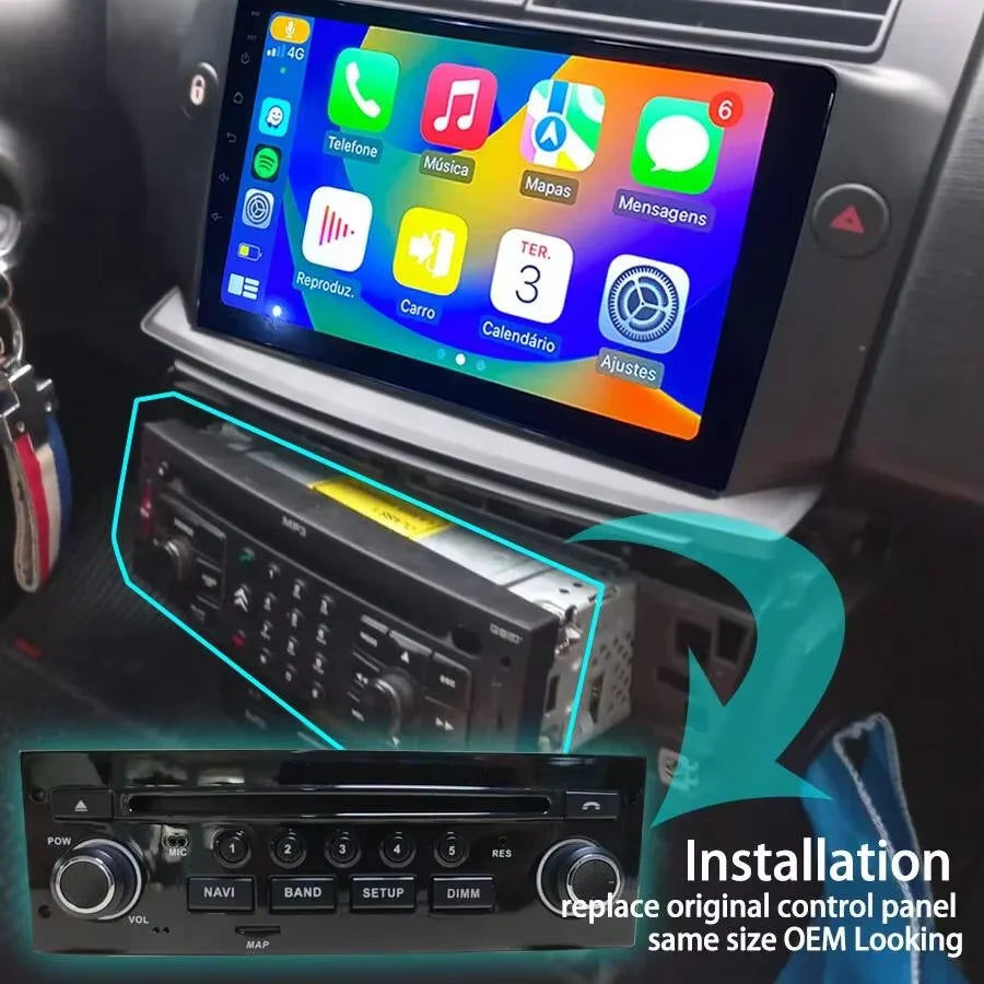 OEM Style Car Android Screen Control Panel For PEUGEOT 207 207CC 2006-2015 For Citroen C4  | AUTOKITSHOP
