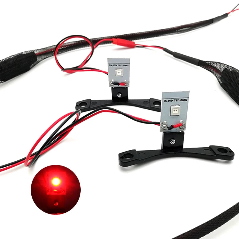 1 Pair Red LED Demon Eye Projector Lens Headlights Retrofit Car Light Accessories
