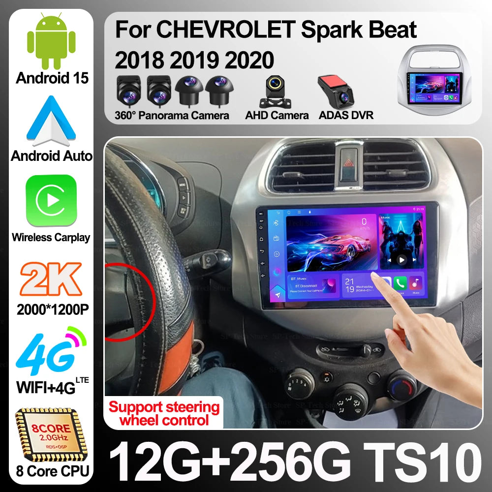 Android 16 For Chevrolet Spark Beat 2018 2019 2020 Wireless Carplay Multimedia Stereo Play | AUTOKITSHOP