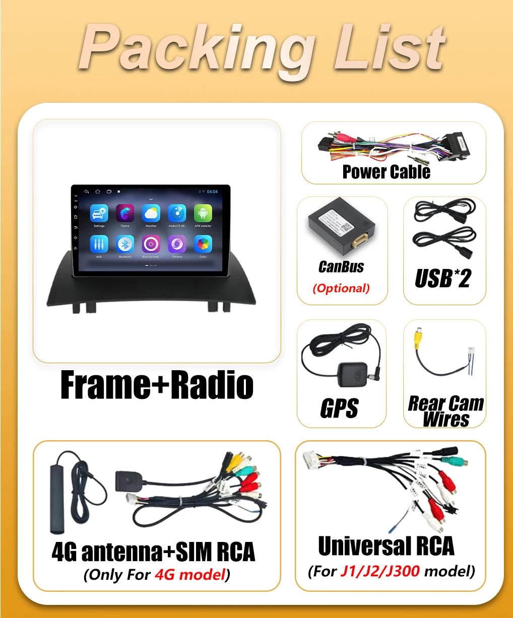 2Din Android 16 Car Radio For Renault Megane 2 2002 - 2009 Multimedia Player Wireless Carp | AUTOKITSHOP