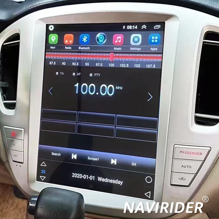 Car Radio For Toyota Highlander 2001-2007 Toyota KLUGER 256GB 12.1'' Vertical Screen Andro