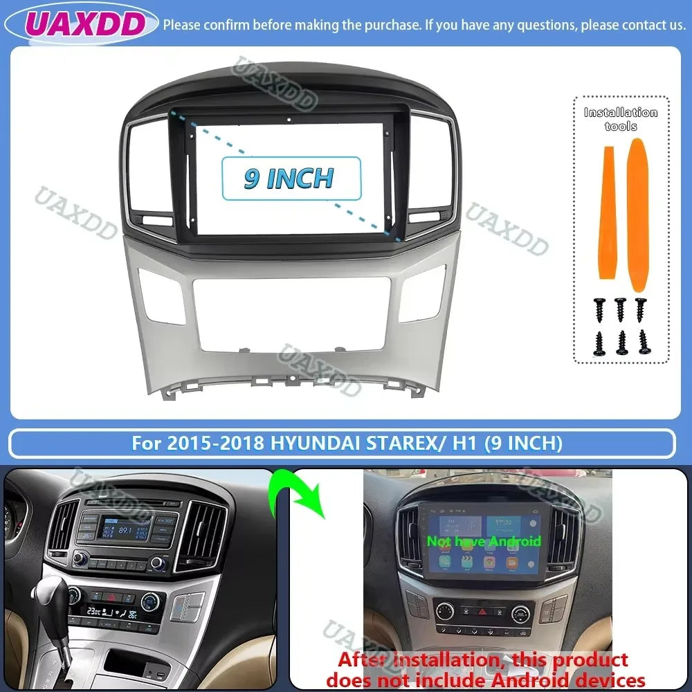 For 2015-2018 Hyundai STAREX H1 9inch Car stereo radio Android frame panel fascia cable vi