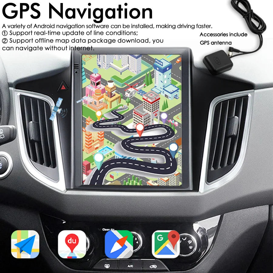 9.7" Android 15 Car Radio For Hyundai Creta Ix25 2016-2018 2 Din Multimedia Player Navigat