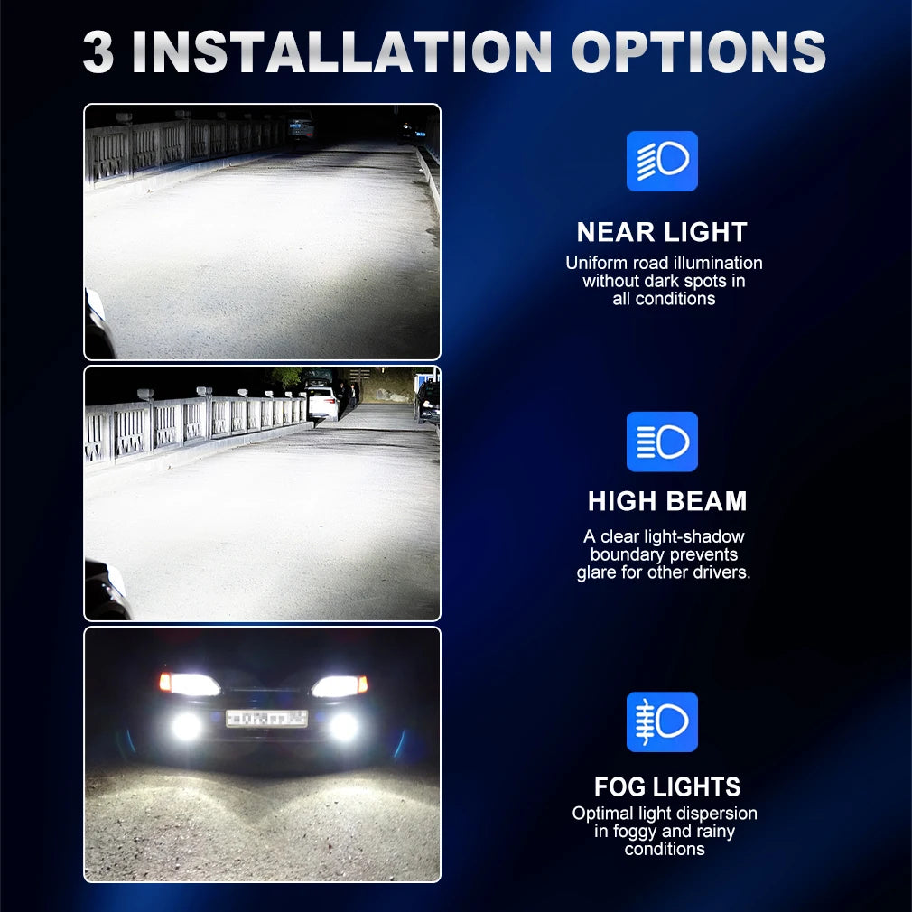 XSTORM H7 LED Light Bulbs H4 H11 9005 9006 LED Headlight Canbus 120W 30000LM With Fan Turb