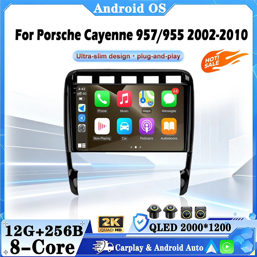 Android 16 Auto Carplay For Porsche Cayenne 957/955 2002-2010 Car Radio Multimedia Player