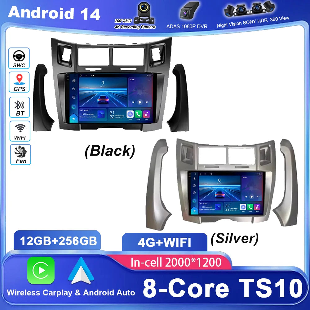 Car Android 15 GPS Navigation Car For Toyota Yaris XP90 2007 2005 -2012 Auto Radio Stereo