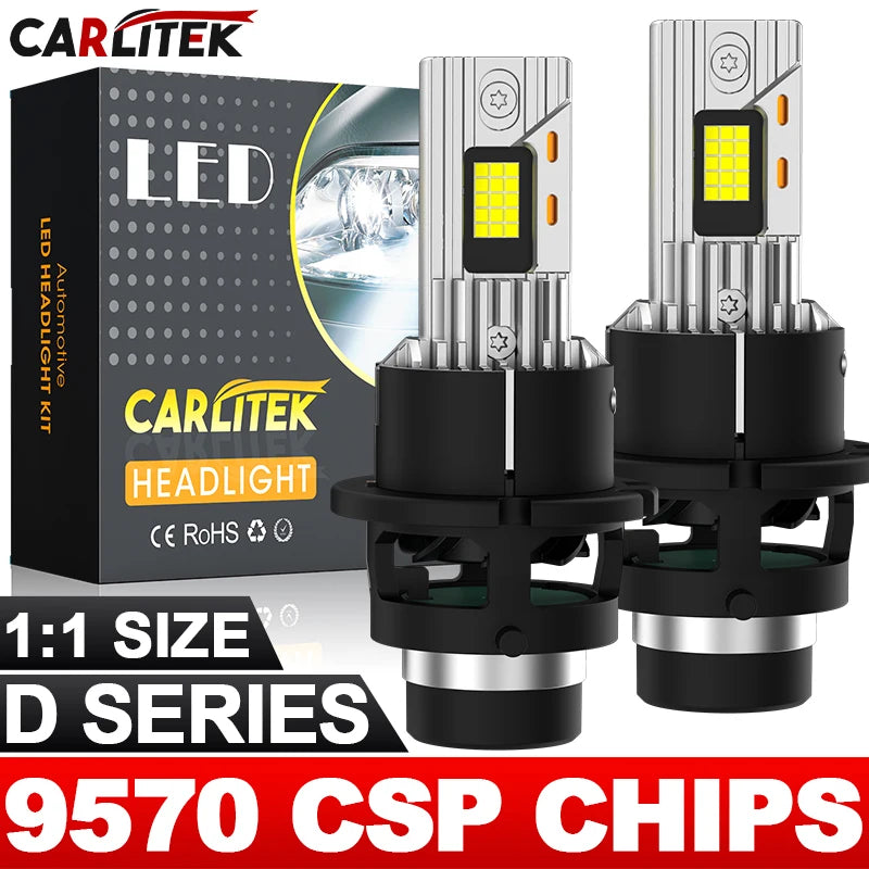 CARLitek D2S LED D4S D2R D4S Led Car Headlight HID 1:1 Size Xenon Lamp Canbus 9570 CSP Chi