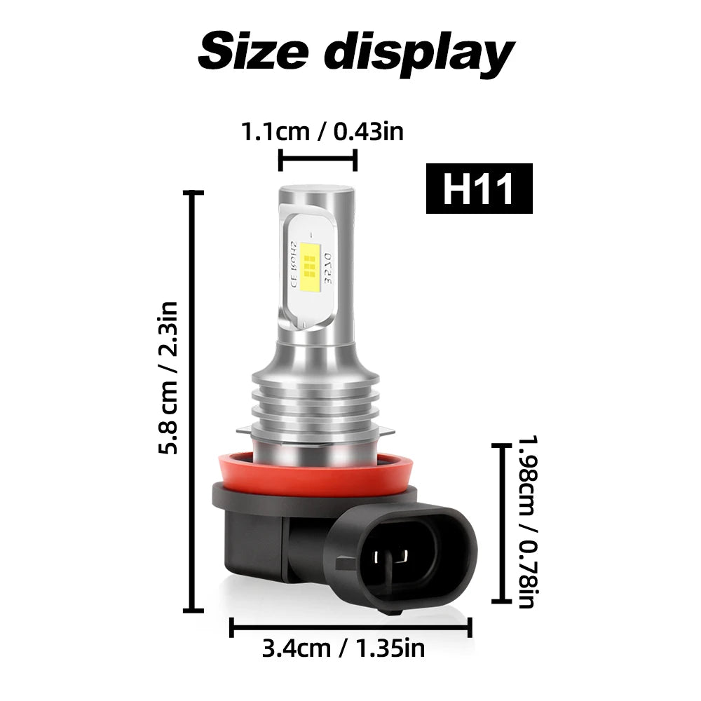 20000LM H11 H8 H9 Fog Lights 90W High Power Canbus No Error LED Fog Lamps 12V 6000K Plug a