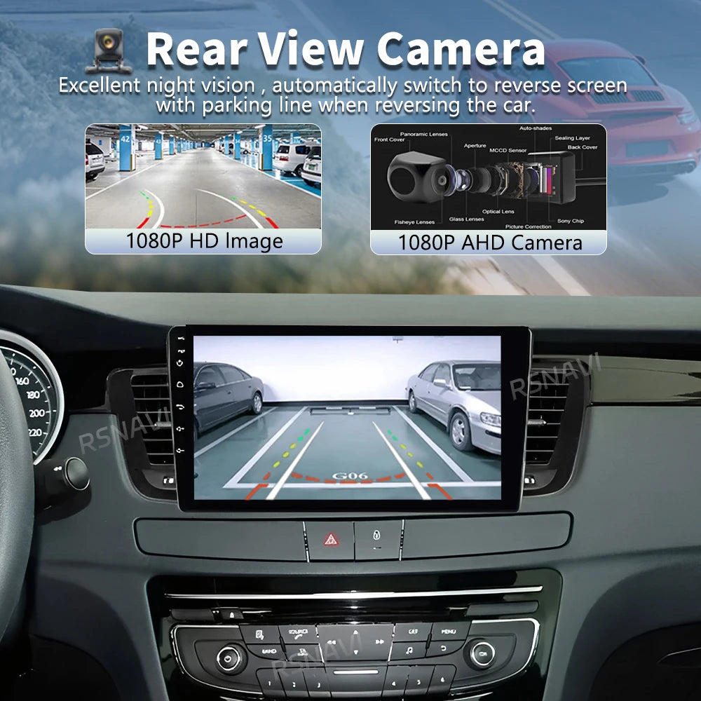 Android 16 CarPlay Auto 4G+WiFi DSP For Peugeot 508 2011-2018 Car Radio Multimedia Video P
