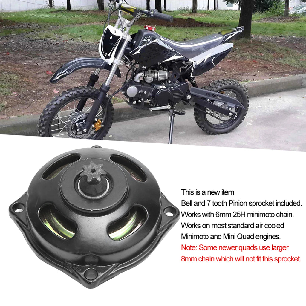 Moto Clutch Bell Housing 7t Sprocket Fit for MiniMoto 25h 47cc 49cc - Automotive LED Light