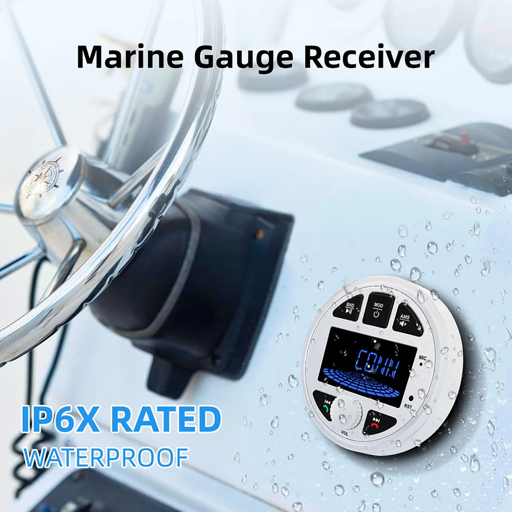 Boat Radio Media Player Marine Stereo MP3 Waterproof Bluetooth Audio Radio FM AM Receiver  | AUTOKITSHOP