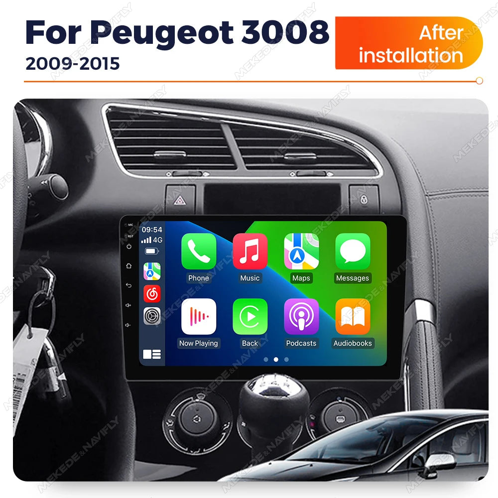 Android 14 Autoradio For Peugeot 3008 5008 AT MT 2009 2012 -2016 Multimedia Video Player G