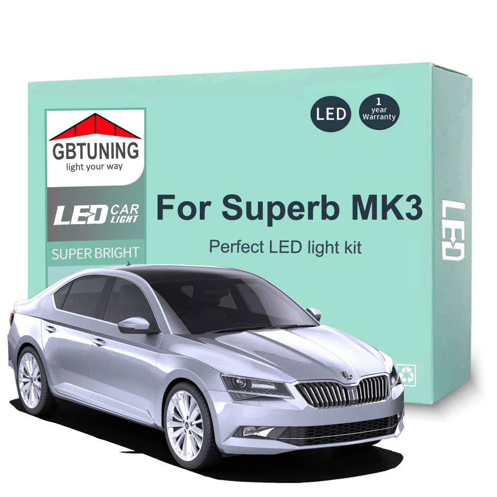 LED Interior Light Kit for Skoda Superb 3 MK3 Sedan Combi 3V3 3V5 - Canbus Error-Free Bulbs | AUTOKITSHOP