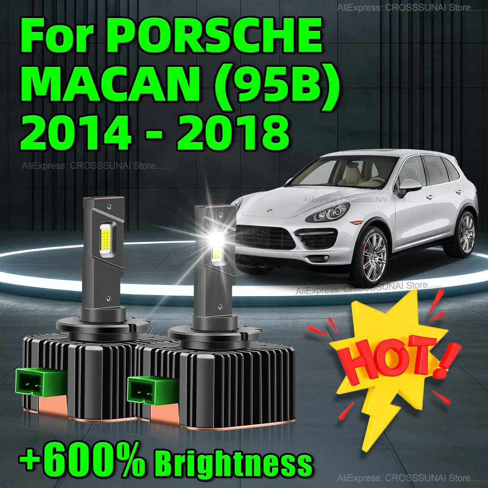LED Headlight 30000LM Upgrade Bulb With Fan Canbus D3S CSP Chip Car Light For PORSCHE MACA