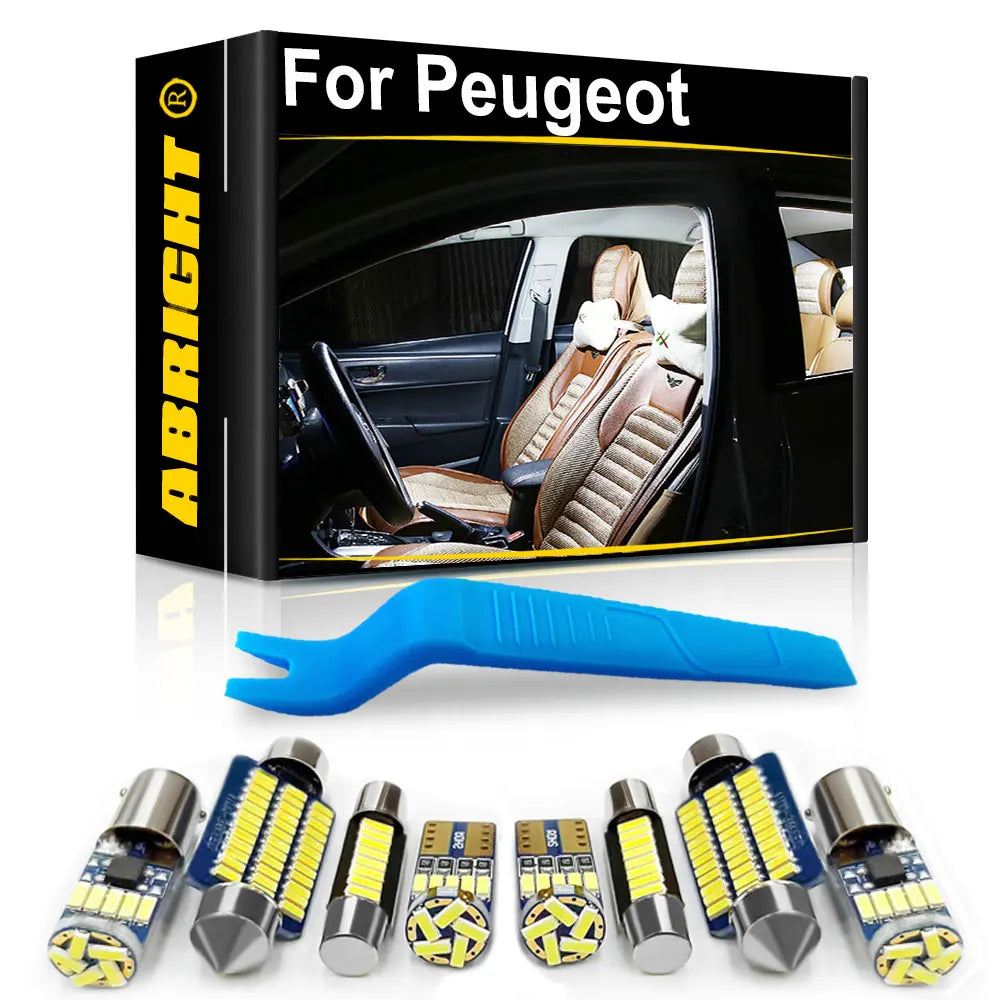 LED Interior Light Kit for For Peugeot 207 307 407 106 107 108 206 308 508 206 - Canbus Error-Free Bulbs | AUTOKITSHOP
