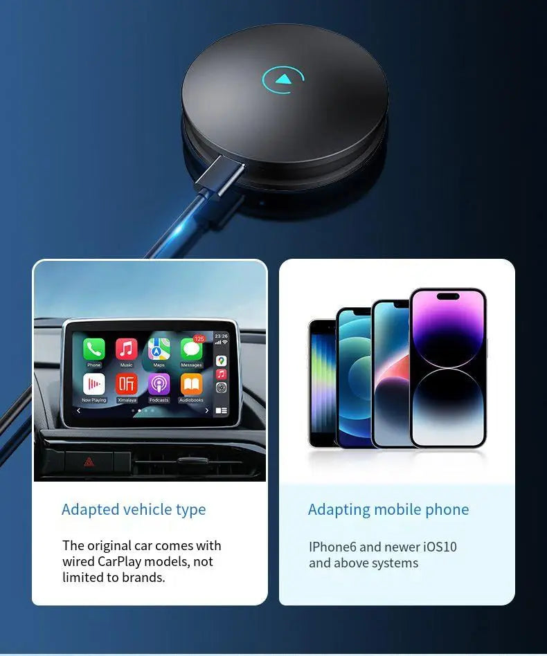 2.4GHZ+5.8GHZ Dual-Frequency Wifi Bluetooth Wired TO Wireless Carplay For Apple Android Au