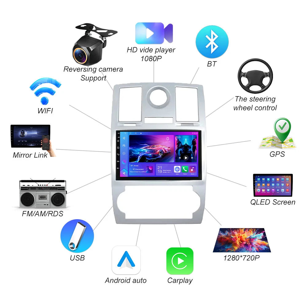 Android 16 For Chrysler 300c 1 2004-2011 Car Radio Stereo Wifi Multimedia Video Player Aut | AUTOKITSHOP