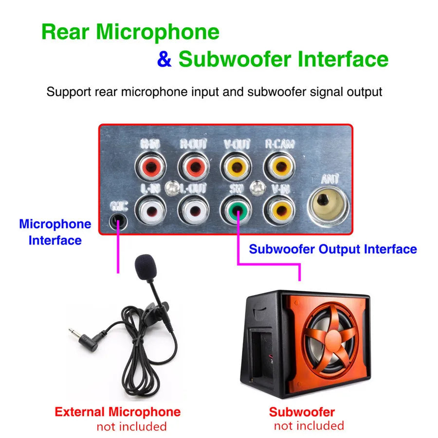 1DIN 4.1" MP5 Player AM FM Radio RDS support Subwoofer Micophone with Dynamic Track Camera