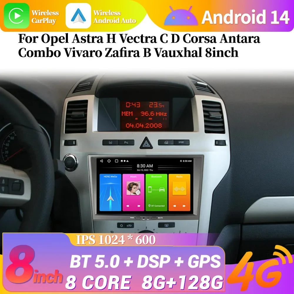 Android For Opel Astra H Vectra C D Corsa Antara Combo Vivaro Zafira B Vauxhal Carplay Mul