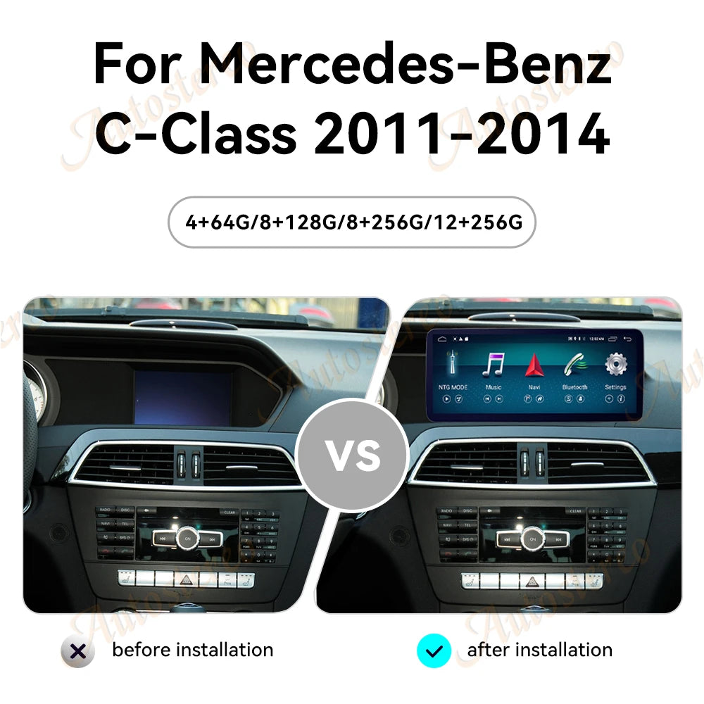 2400*900 Carplay Android 13 For Mercedes Benz C Class W204 2011-2014 NTG4.5 Car GPS Naviga