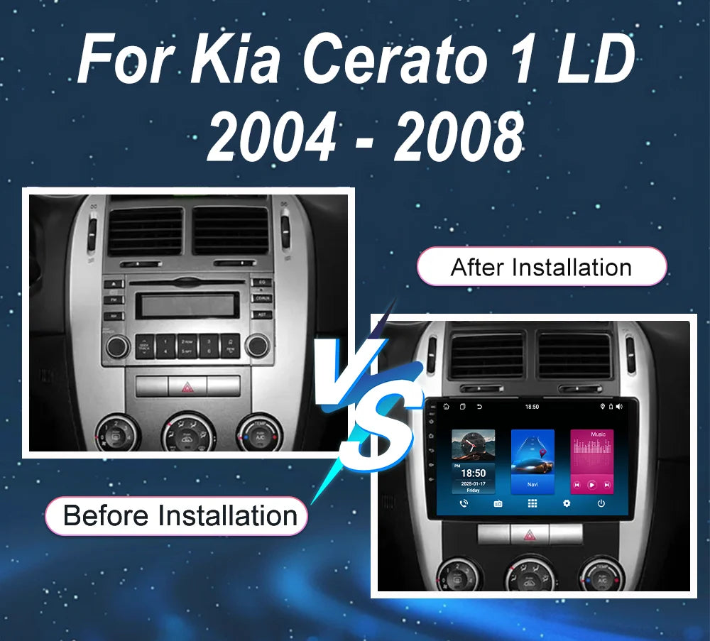 Car DVD Android 15 Radio Stereo For Kia Cerato 1 LD 2004 -2008 Auto Multimedia Player GPS
