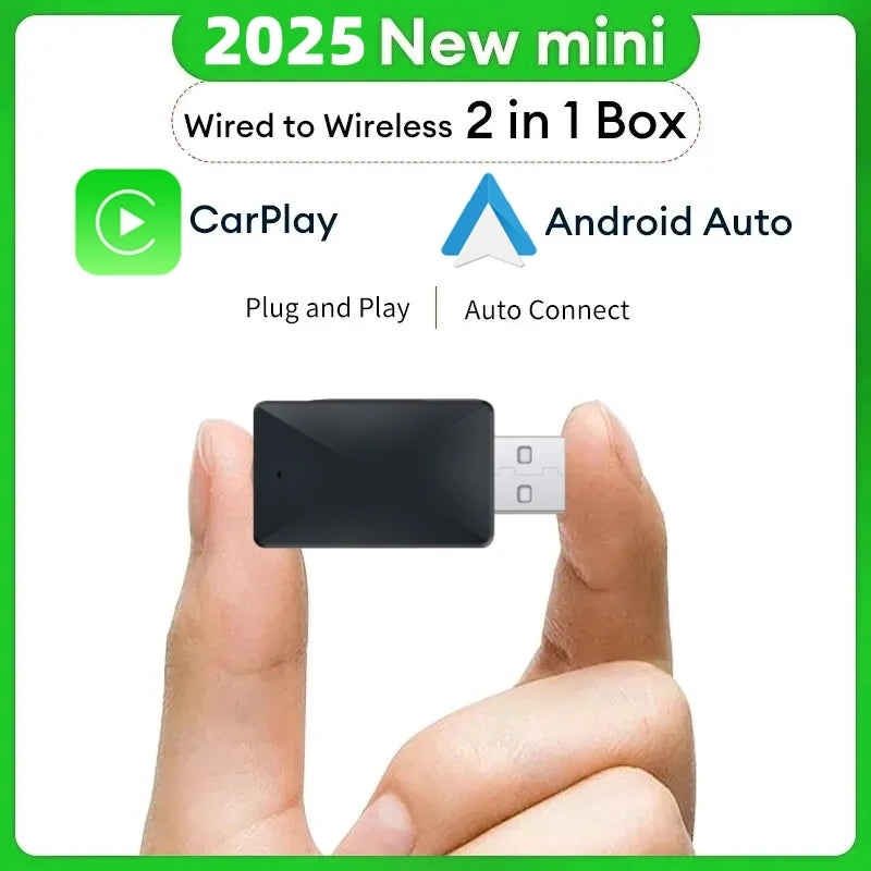 2 in 1 AI Box Mini Adapter Wired to Wireless Carplay&Android Auto Compatible with 99% of C | AUTOKITSHOP