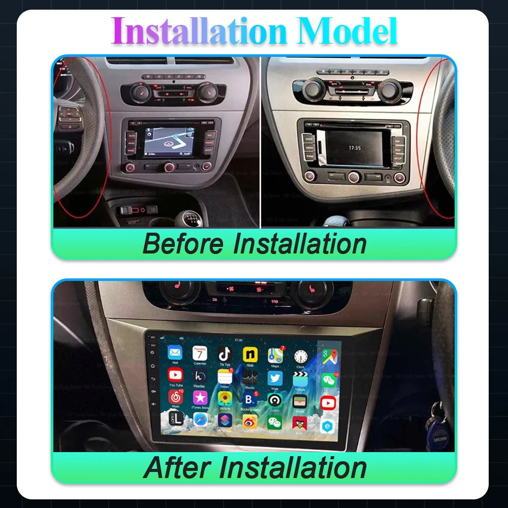 Autoradio For Seat Leon 2 Mk2 2005 2006 2007 2008-2012 Carplay Auto Screen Car Radio Andro | AUTOKITSHOP