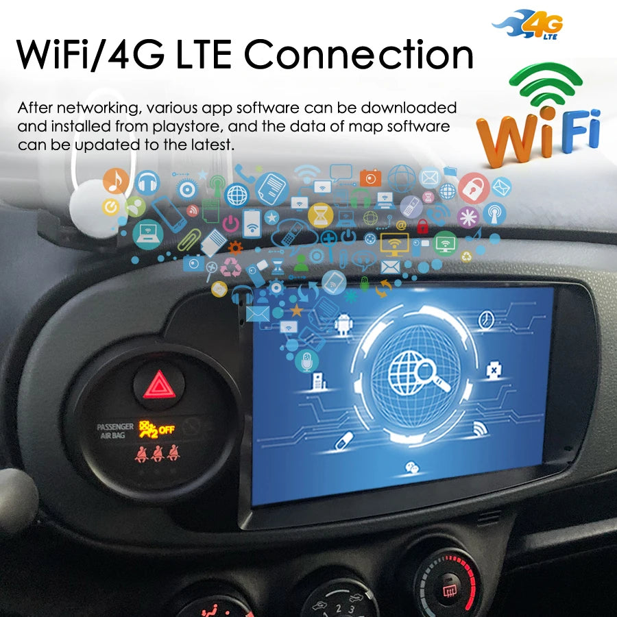 Android 15 Control Screen For Toyota Yaris 2012-2017 Car Radio Multimedia Video Player Ste
