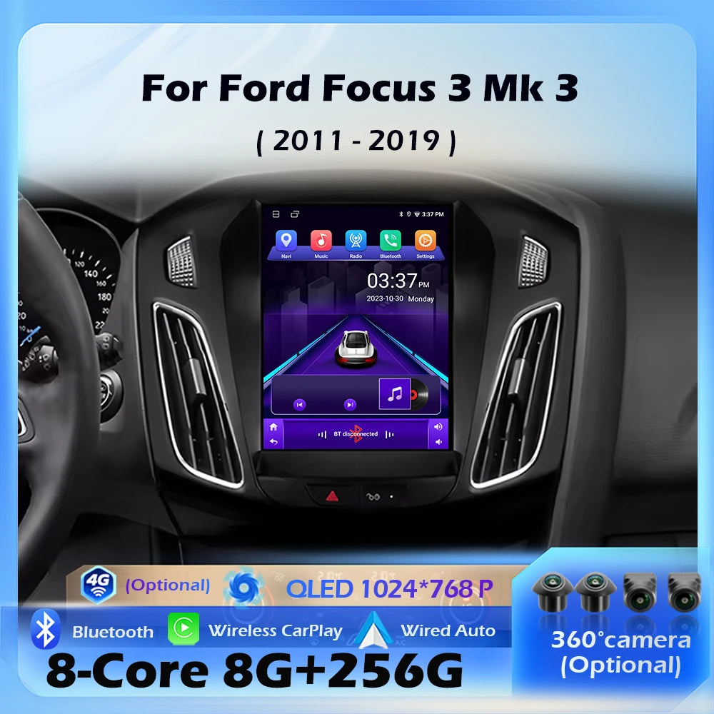 Wireless CarPlay Android 16 For Ford Focus 3 Mk 3 2011-2019 Car Radio Multimedia Player DS