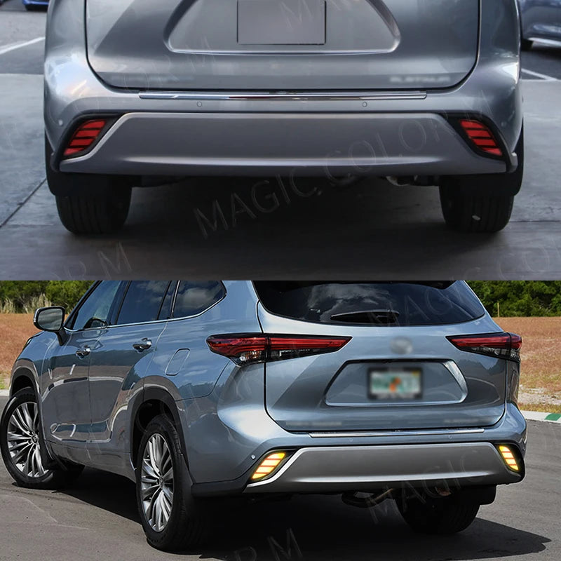 For Toyota Highlander 2020 2021LED Rear Bumper Reflector Lights Fog Lamp Brake Light Turn  | AUTOKITSHOP