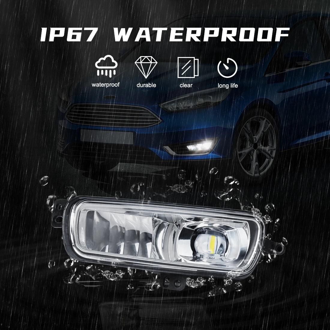 Led Fog Lamps For Ford Focus 2015 2016 2017 2018 Daytime Running Light DRL Front Driving D | AUTOKITSHOP