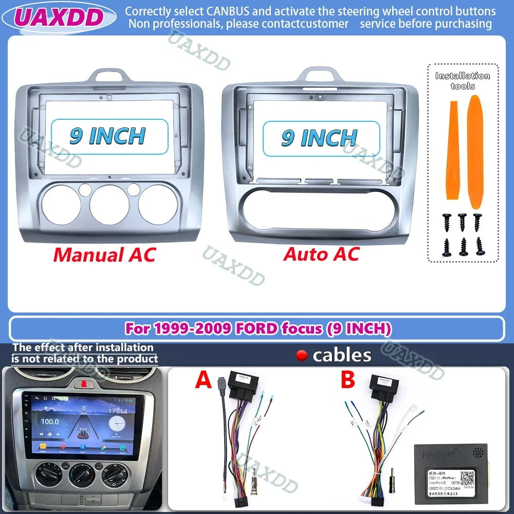 9 Inch Car DVD Frame Audio Dashboard Trim Kit Panel Radio Large Screen 2 Din Multimedia Pl