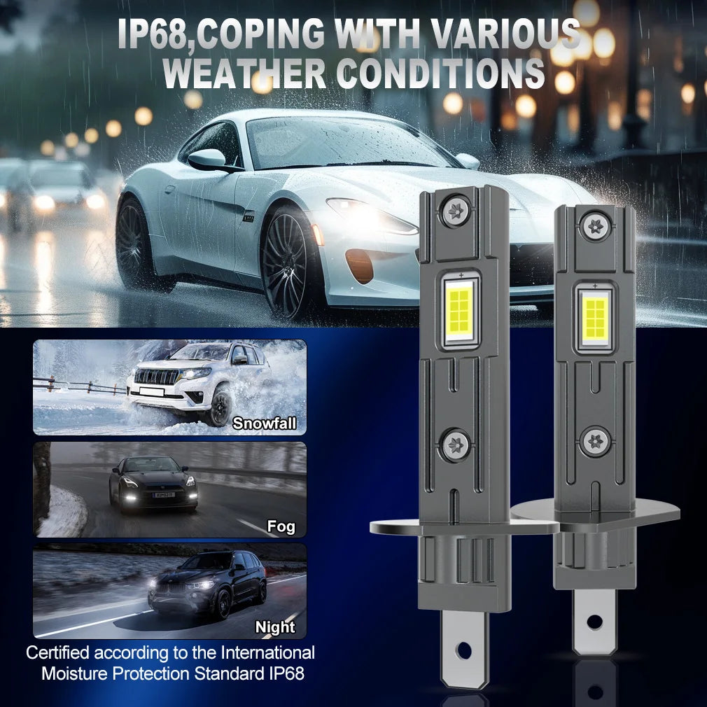 H1 H3 Headlight Bulbs Canbus No Error H4 H7 25000LM 70W Auto Mini LED Turbo Bulb For Car 6