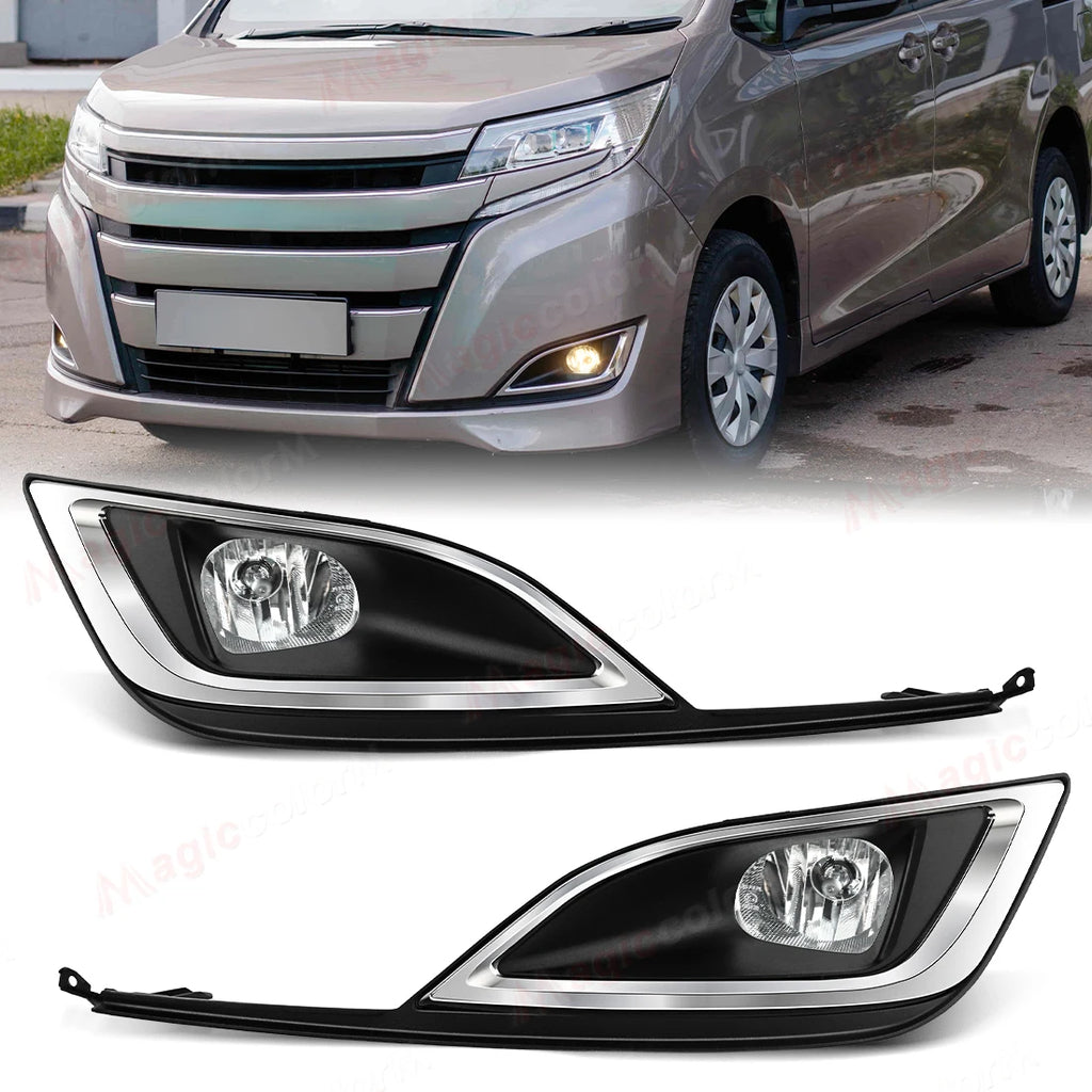 Car Fog Lamps For Toyota Noah 2018 2019 2020 2021 Front Bumper Halogen LED Daylights DRL D | AUTOKITSHOP