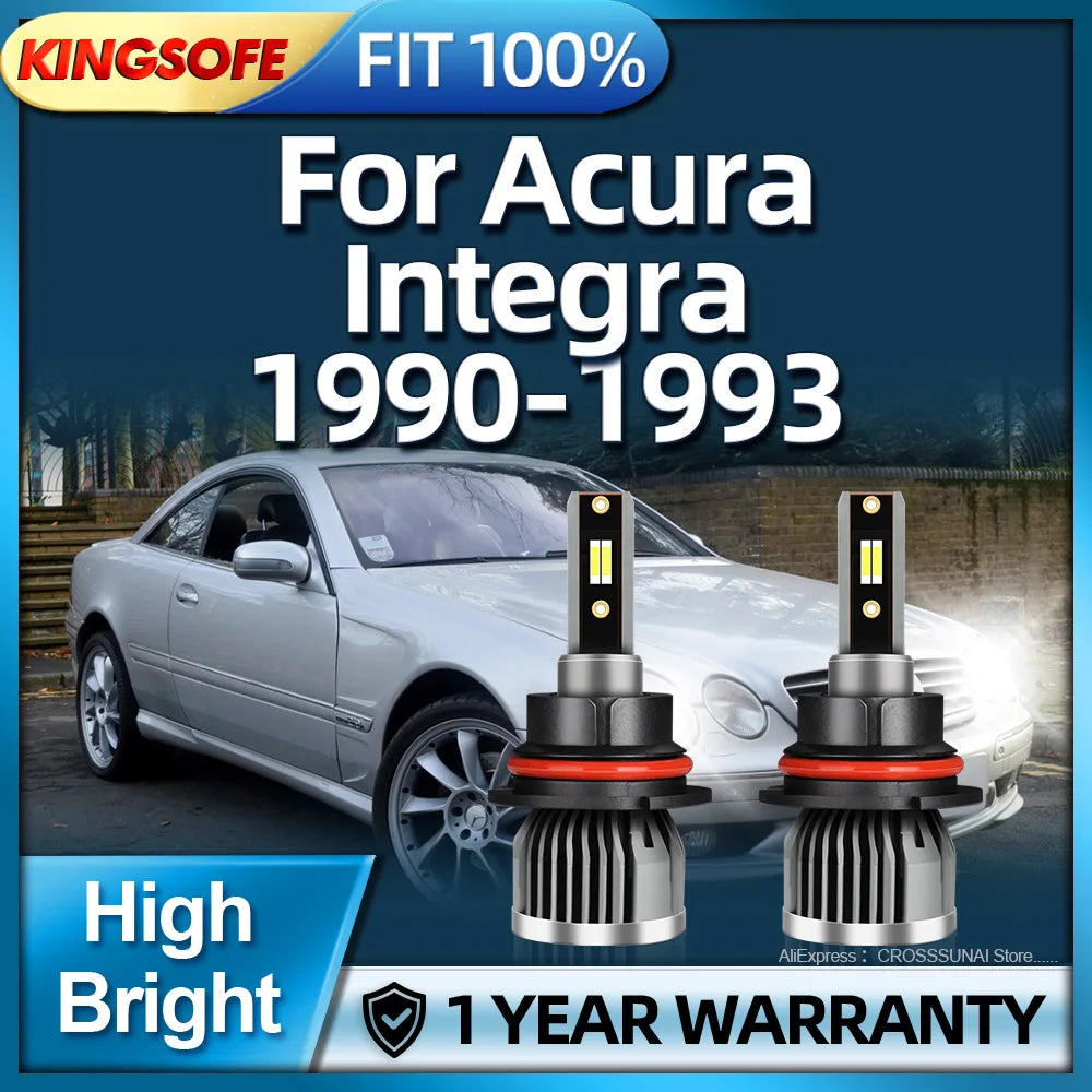Led Headlight Tube Lights 9004 HiLo Beam 28000LM CSP High Bright with Fan For Acura Integr