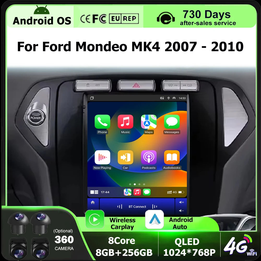 Android 16 Auto 9.7" For Ford Mondeo MK4 2007-2010 Car Radio Multimedia Player Stereo GPS