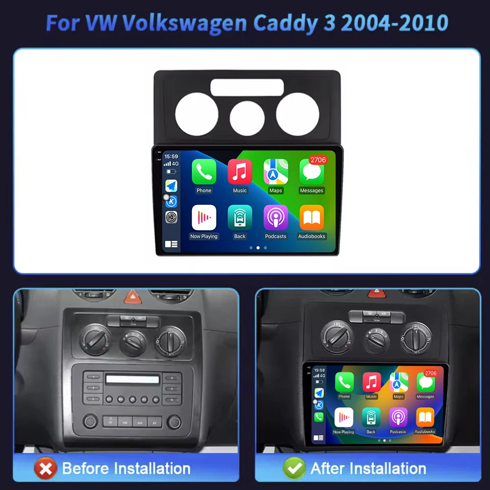 Android Auto Carplay For VW Volkswagen Caddy 2010-2016 Car Radio Video Multimedia Player W