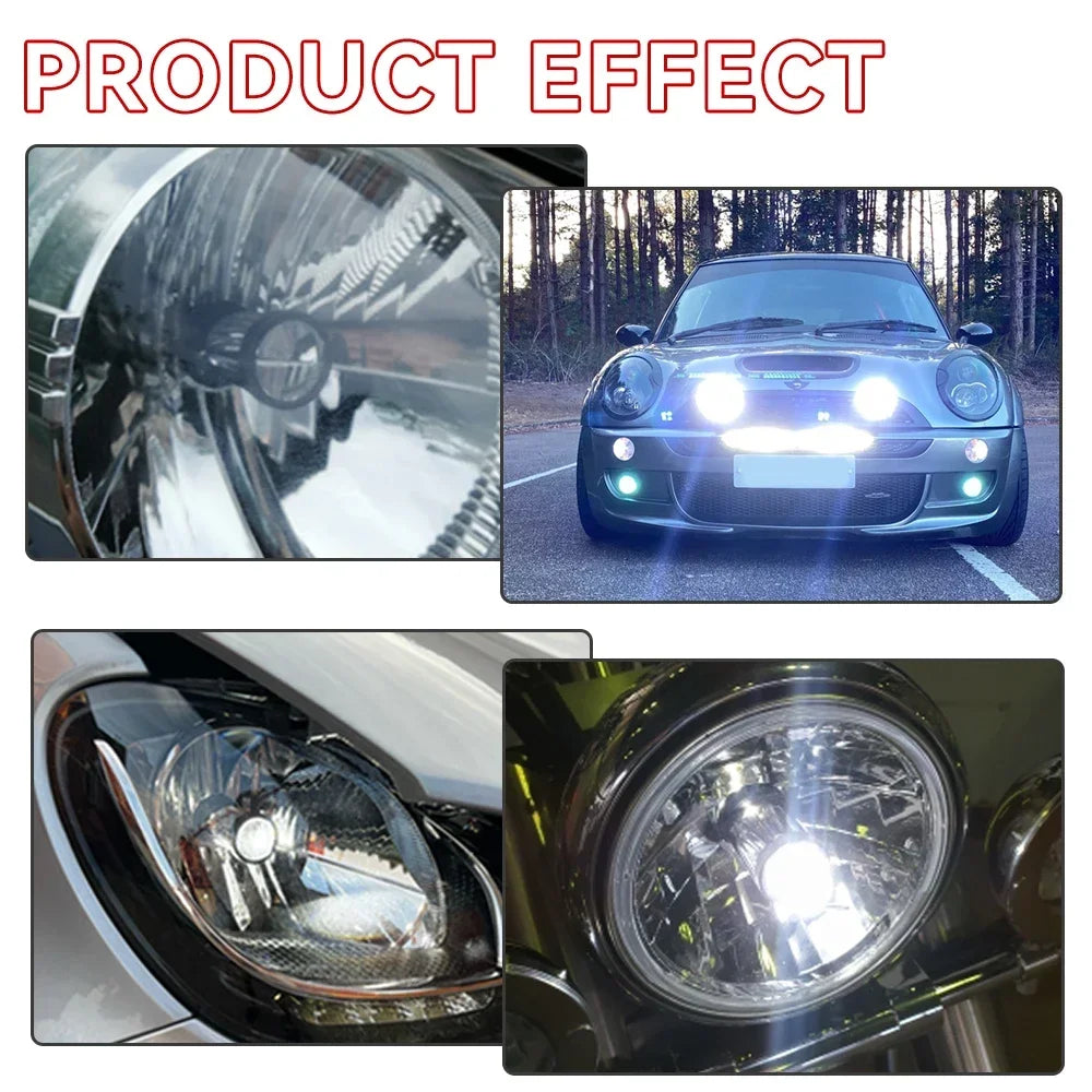 Y6 Turbo Fan H4 LED Headlights Car H4 Mini Projector Lens Super Bright Hi Lo Beam Bulb LED