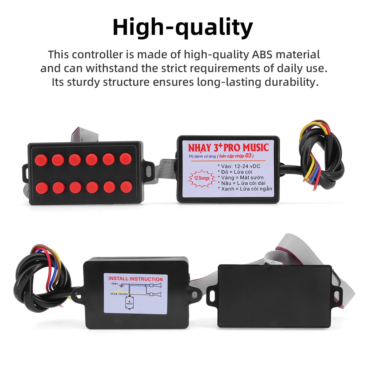 Electronic Car Horn Controller Volume Switching 12V-24V Volume Switching 8 Sound - 16 Sound Effe - Automotive LED Light